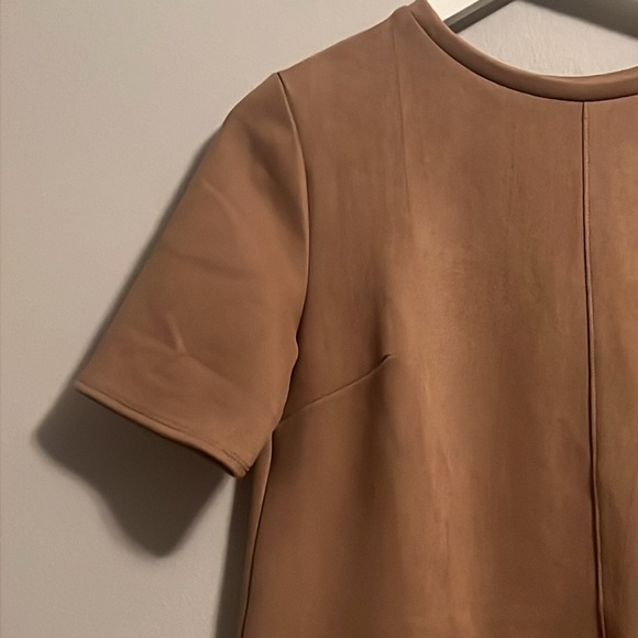 Zara Faux Suede Dress Beige/Nude/Sand mocha mousse color - Picture 5 of 6